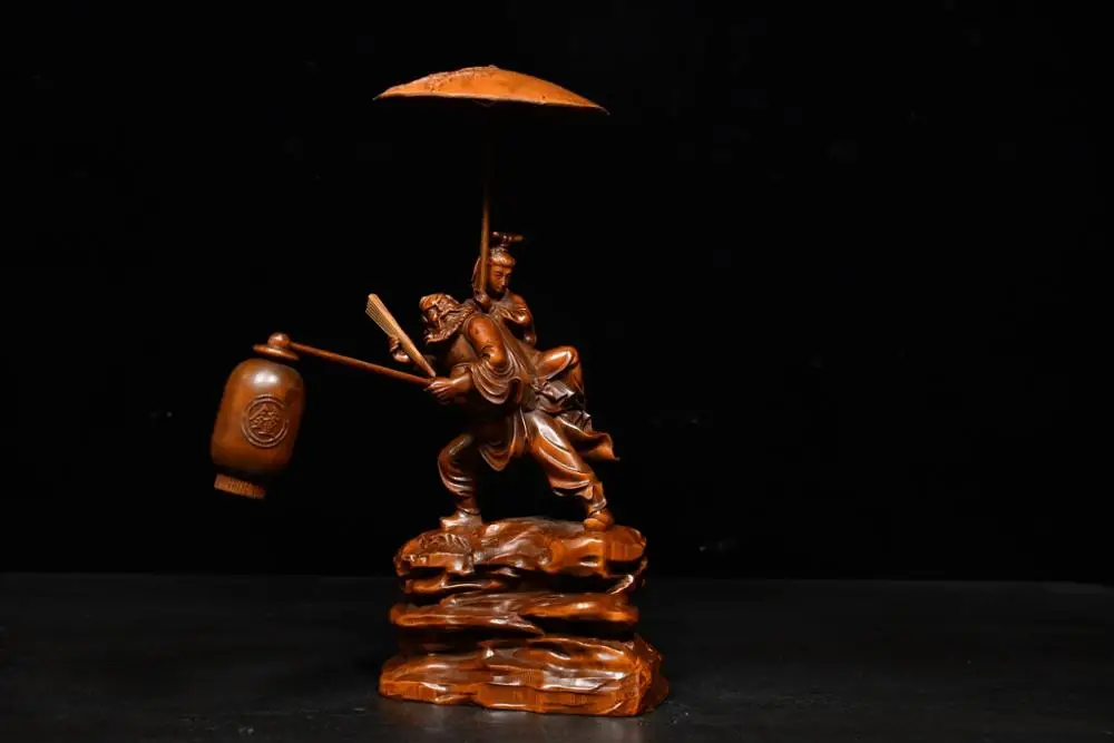 7" China Collection Old Boxwood Zhong Kui statue Fight ghosts Zhong Kui married sister Take a folding fan Ward off evil spirits
7" China Collection Old Boxwood Zhong Kui statue Fight ghosts Zhong Kui married sister Take a folding fan Ward off evil spirits