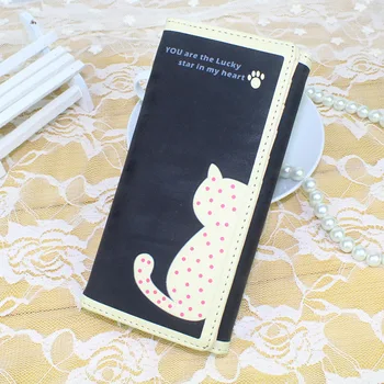 Fashion women wallet cards ID holders PU leather lady handbags coin purse Long clutch cat wallet billfold purses 
Fashion women wallet cards ID holders PU leather lady handbags coin purse Long clutch cat wallet billfold purses