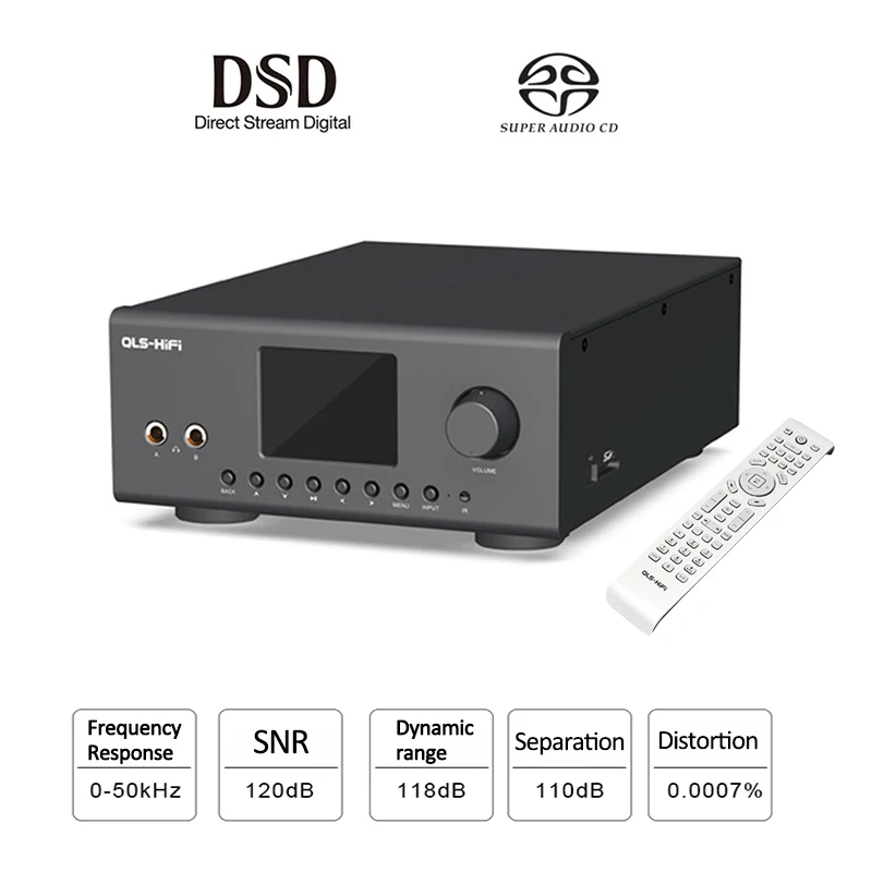 

Quloos QA860 hifi Lossless Digital Player AD1955 DAC LME49720+OPA2134 24Bit/192Khz DSD64 Coaxial/optical input FLAC Music Player