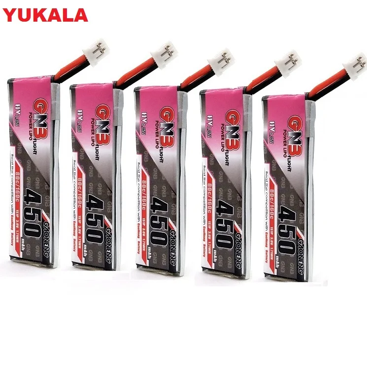GAONENG 3pc 5pc 10pc GNB 3.8-4.35V 450mAh 1S 80C HV Battery PH2.0 Plug /White Plug Connector For E010 M80S Tiny7 RC Models
GAONENG 3pc 5pc 10pc GNB 3.8-4.35V 450mAh 1S 80C HV Battery PH2.0 Plug /White Plug Connector For E010 M80S Tiny7 RC Models