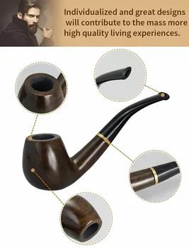 New 1 Smoking set Wood Smoking Pipe, Ebony Tobacco Pipe with Pipe Accessories (wooden) Men's Gadget Gift box 
New 1 Smoking set Wood Smoking Pipe, Ebony Tobacco Pipe with Pipe Accessories (wooden) Men's Gadget Gift box