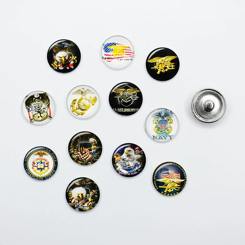 20PCS Mixed Fashion Navy Seal Trident USA Eagle Snap Button Glass Jewelry For DIY 18MM Button Snap Bracelet Necklace Jewelry 
20PCS Mixed Fashion Navy Seal Trident USA Eagle Snap Button Glass Jewelry For DIY 18MM Button Snap Bracelet Necklace Jewelry
