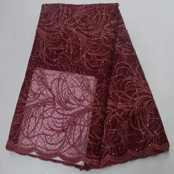 Sequins Lace Fabric 2019 Wine Red Beaded Nigerian Laces Fabric High Quality French Tulle Lace Fabric For Women Dress XA001
Sequins Lace Fabric 2019 Wine Red Beaded Nigerian Laces Fabric High Quality French Tulle Lace Fabric For Women Dress XA001