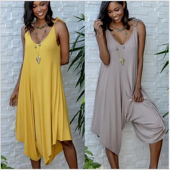 Womens Jumpsuit Fashion Loose Spaghetti Straps Jumpsuits One Piece Draped Wide Leg Pants Casual Solid Color Rompers Playsuits
Womens Jumpsuit Fashion Loose Spaghetti Straps Jumpsuits One Piece Draped Wide Leg Pants Casual Solid Color Rompers Playsuits