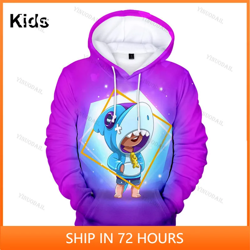 

Brawls Game 3D Print Hoodies Men Clothing Harajuku Sweatshirt Children Cute Crow Shoot Kids Star Leon Child Tops Boys Girls