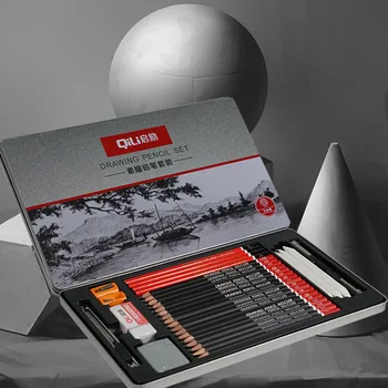 30Pcs Sketch Painting Set With Iron Box Stuends Sketch Drawing Pencils Charcoal Earser Extender Utility Knife Stationery Set
30Pcs Sketch Painting Set With Iron Box Stuends Sketch Drawing Pencils Charcoal Earser Extender Utility Knife Stationery Set