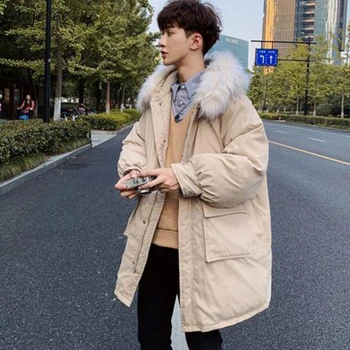 Parkas Medium-long Style Men Fur Hooded Solid Pocket Plus Size 3XL Loose Thickening Mens Winter Coats Harajuku Streetwear Trendy
Parkas Medium-long Style Men Fur Hooded Solid Pocket Plus Size 3XL Loose Thickening Mens Winter Coats Harajuku Streetwear Trendy