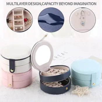 New Jewelry Box cosmetic case Large Capacity Leather Storage Jewelry Box Earring Ring necklace with Mirror 3 layers Storage Box 
New Jewelry Box cosmetic case Large Capacity Leather Storage Jewelry Box Earring Ring necklace with Mirror 3 layers Storage Box