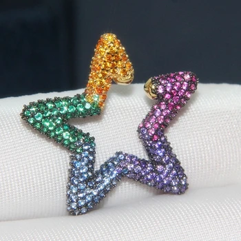 Multi color One Piece Star Cuff Clip Earrings Paved Colorful Zirconia Stones Geometric Yellow Gold Women Wedding Party Jewelry
Multi color One Piece Star Cuff Clip Earrings Paved Colorful Zirconia Stones Geometric Yellow Gold Women Wedding Party Jewelry