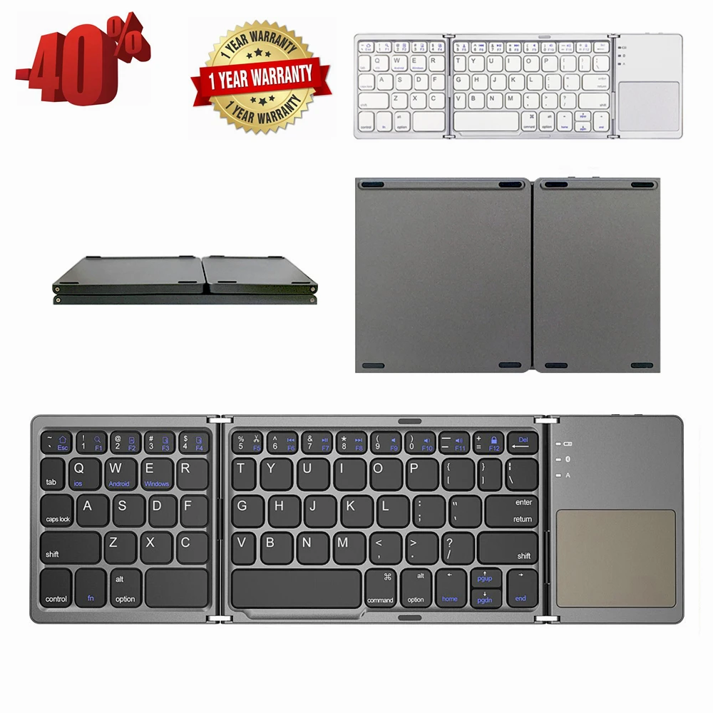 Mini folding keyboard Bluetooth Foldable Wireless Keypad with Touchpad for Windows Android ios Tablet ipad Phone English
Mini folding keyboard Bluetooth Foldable Wireless Keypad with Touchpad for Windows Android ios Tablet ipad Phone English