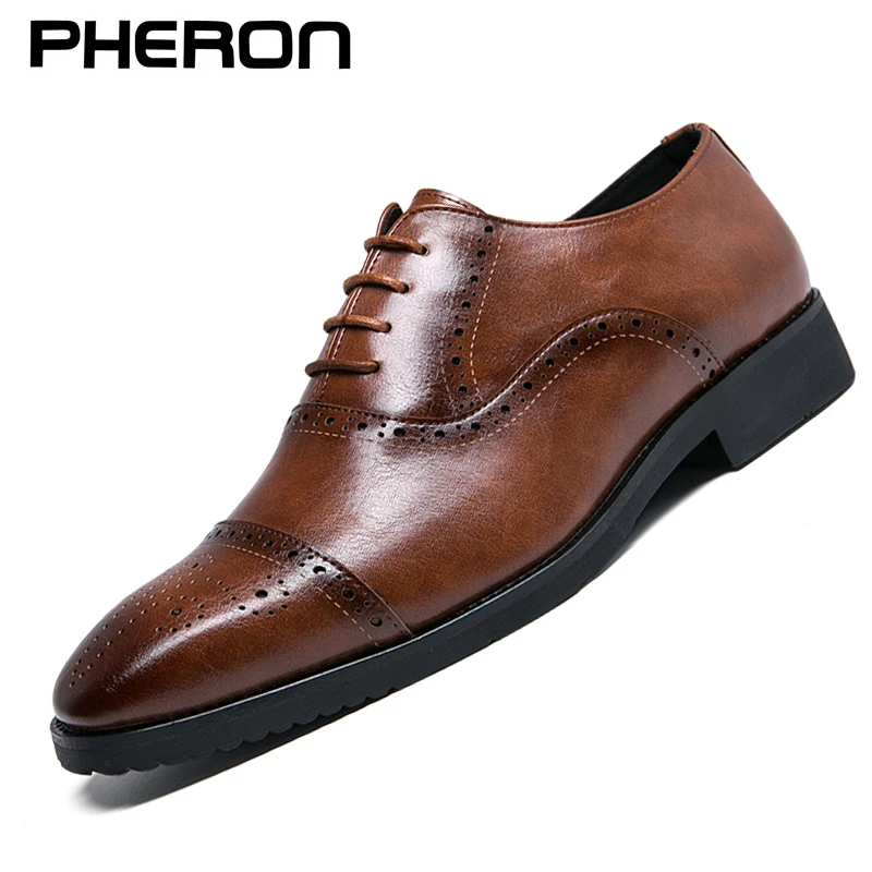 Spring Autumn Men Dress Shoes Pointed Toe Slip-On Mans Footwear Luxury British Leather Party Wedding Male Social Shoe Big Size | Обувь