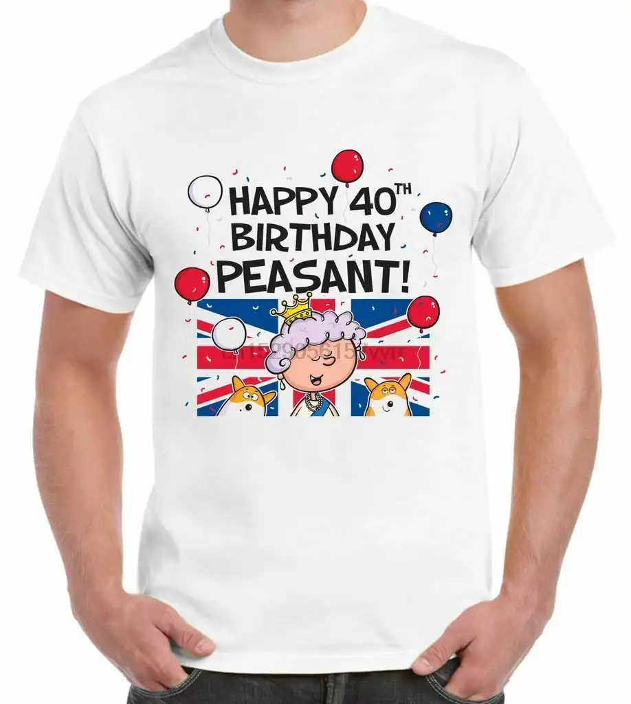 happy 40th birthday peasant men t-shirt - queen union jack gift