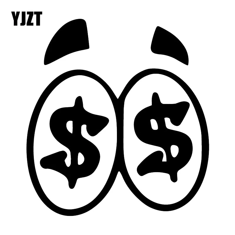 YJZT 15 7 х16 9 см виниловые наклейки с изображением денежных глаз креативные
