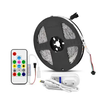 DC12V WS2811 led strip pixel light Rgb 5050 ribbon flexible Addressable Digital LED tape 1 Ic Control 3 LEDs With Power Supply
DC12V WS2811 led strip pixel light Rgb 5050 ribbon flexible Addressable Digital LED tape 1 Ic Control 3 LEDs With Power Supply