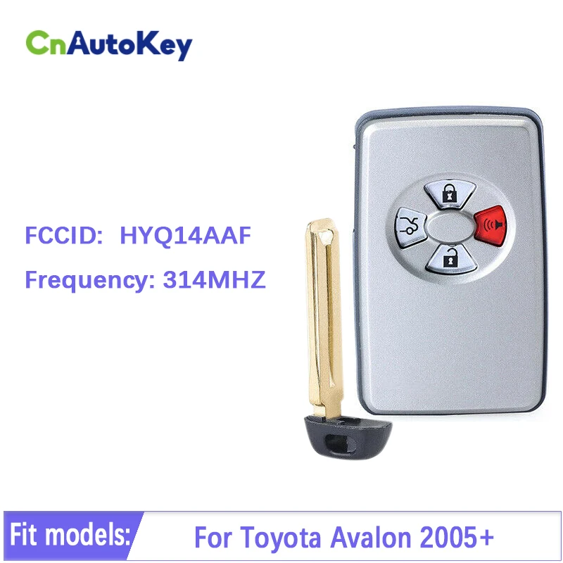 

CN007219 Toyota Avalon 2005 + смарт-ключ, 4 кнопки, HYQ14AAF P1 D4 4D-67, 315 МГц светло-серый 89904-07030 БЕСКЛЮЧЕВОЙ Go