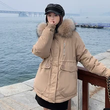 2021 New Winter Down Cotton Padded Clothes For Women Beige Khaki Black Drawstring Waist Long Sleeve Loose Casual Female Parkas
2021 New Winter Down Cotton Padded Clothes For Women Beige Khaki Black Drawstring Waist Long Sleeve Loose Casual Female Parkas