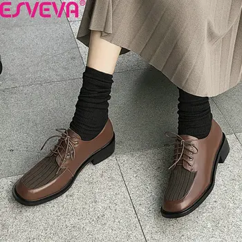 ESVEVA 2020 Round Toe Cow Leather Lace Up Women Pumps Spring Autumn Square Low Heel All Match Ladies Single Shoes Size 34-43
ESVEVA 2020 Round Toe Cow Leather Lace Up Women Pumps Spring Autumn Square Low Heel All Match Ladies Single Shoes Size 34-43