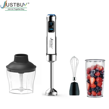 4-in-1 Stainless Steel 1500W Immersion Hand Stick Blender Mixer Vegetable Meat Grinder 600ml Chopper Whisk 800ml Smoothie Cup 
4-in-1 Stainless Steel 1500W Immersion Hand Stick Blender Mixer Vegetable Meat Grinder 600ml Chopper Whisk 800ml Smoothie Cup