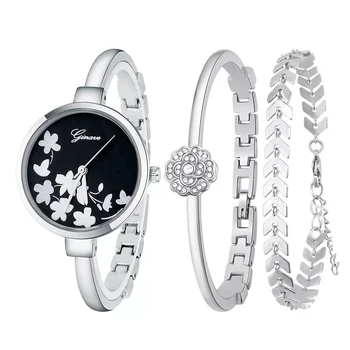 Ginave Brand 3 PCS set Watch Women Silver Bracelet Watch Luxury Jewelry Ladies Famale Girl Hour Casual Quartz Wristwaches
Ginave Brand 3 PCS set Watch Women Silver Bracelet Watch Luxury Jewelry Ladies Famale Girl Hour Casual Quartz Wristwaches