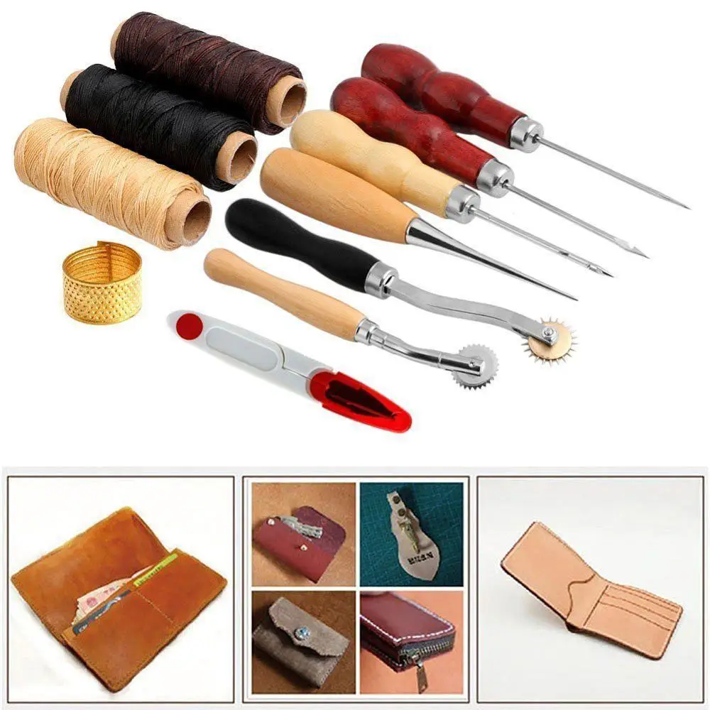 14PCS Leather Hand Craft Stitching Sewing Tools Set Thread Awl Waxed Thimble Kit
14PCS Leather Hand Craft Stitching Sewing Tools Set Thread Awl Waxed Thimble Kit