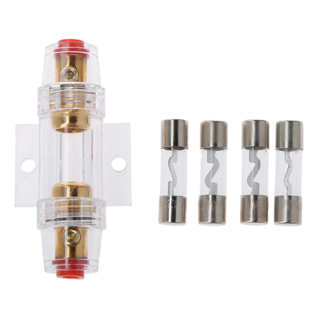 Car Audio Stereo AGU Fuse Holder Box 4 / 8 Gauge Wire With 4pcs 60 AMP Fuses Car Audio Stereo AGU Fuse Holder Box 4 / 8 Gauge Wire With 4pcs 60 AMP Fuses
