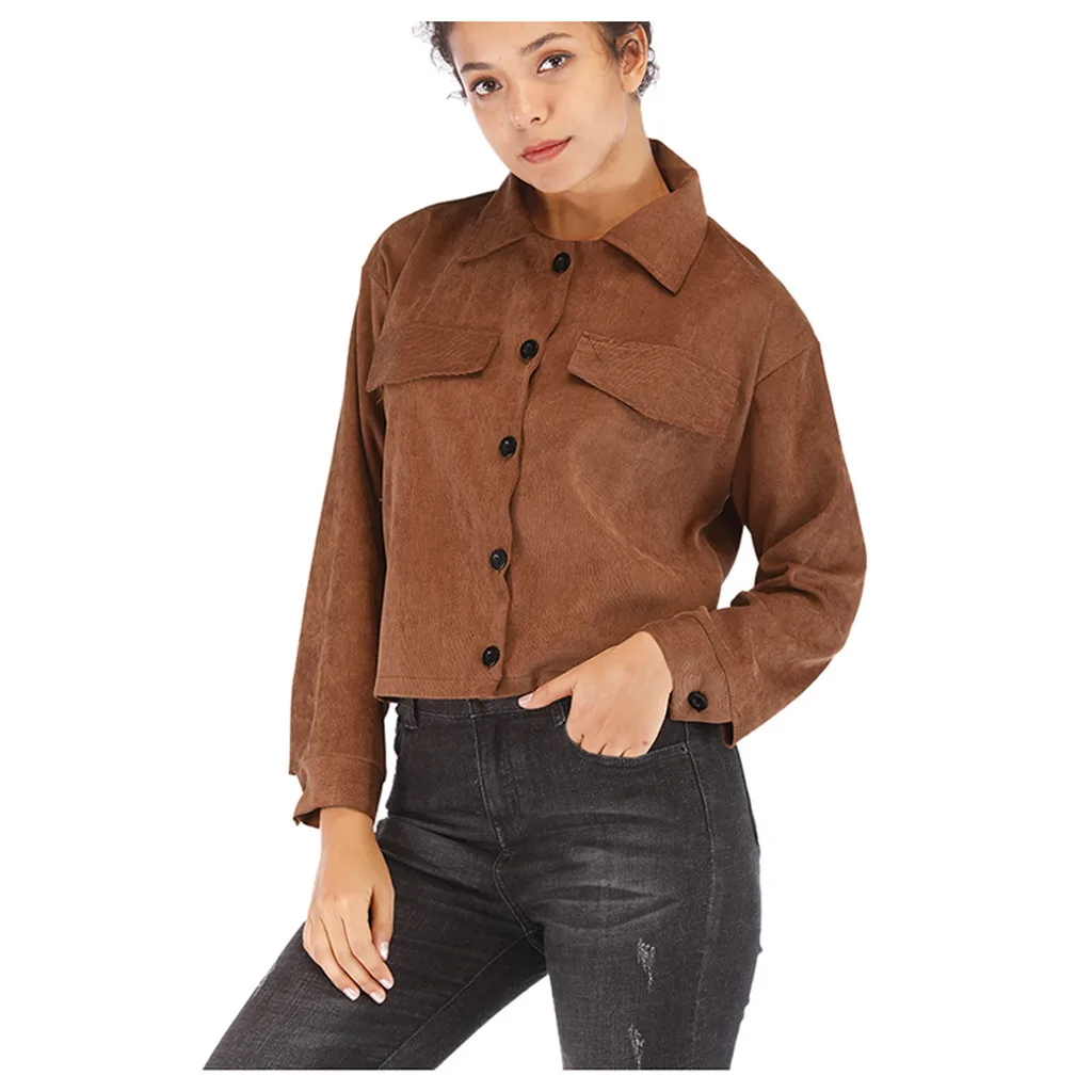 Feitong Spring Autumn Jacket Women Classic Coat Short Solid Jacket Coat Brown For Ladies Crops Tops mujer long sleeve outcoat
Feitong Spring Autumn Jacket Women Classic Coat Short Solid Jacket Coat Brown For Ladies Crops Tops mujer long sleeve outcoat
