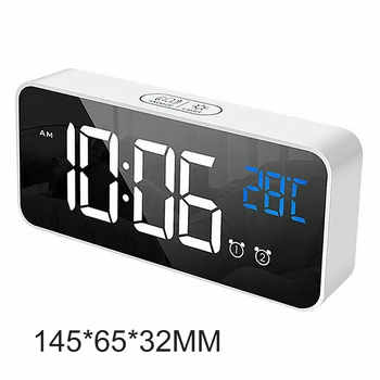 Mirror LED Digital Alarm Clock Temperature Calendar Display Wake-up Clock With 2 alarms with snooze Function with USB Wire
Mirror LED Digital Alarm Clock Temperature Calendar Display Wake-up Clock With 2 alarms with snooze Function with USB Wire