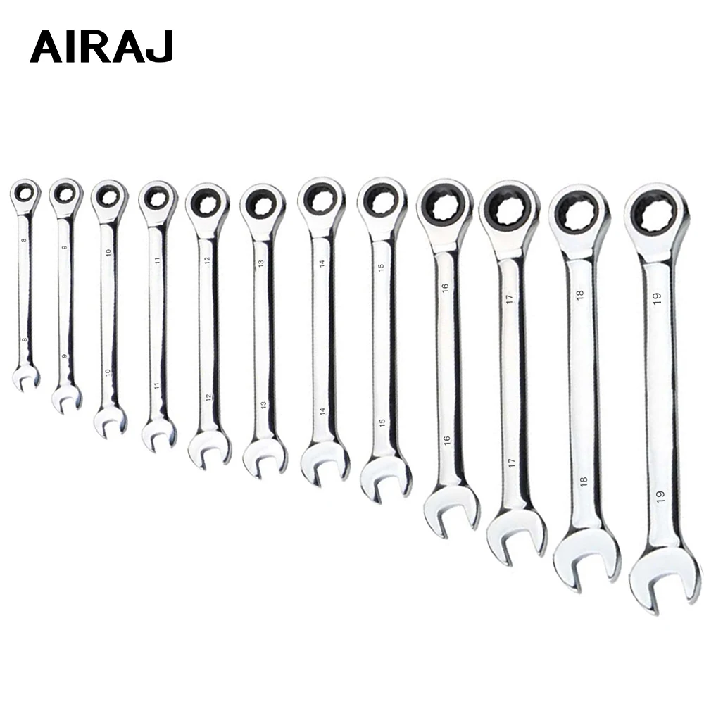 AIRAJ Upgrade Wrench Set Chrome Vanadium Steel 8-19mm Auto Appliance Manual Repair Tool Multifunctional Ratchet Wrench Hand Tool
AIRAJ Upgrade Wrench Set Chrome Vanadium Steel 8-19mm Auto Appliance Manual Repair Tool Multifunctional Ratchet Wrench Hand Tool