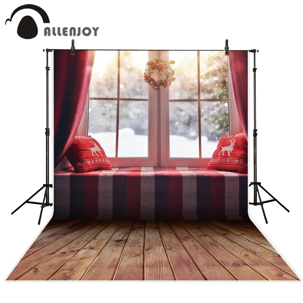 Allenjoy Christmas photography backdrop window wood floor wreath winter snow children background for photo studio photobooth
Allenjoy Christmas photography backdrop window wood floor wreath winter snow children background for photo studio photobooth