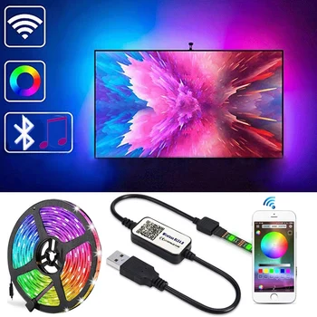 Bluetooth LED Strip Light RGB 5050 SMD Flexible Ribbon Waterproof RGB LED Light USB 5V Bluetooth Control
Bluetooth LED Strip Light RGB 5050 SMD Flexible Ribbon Waterproof RGB LED Light USB 5V Bluetooth Control