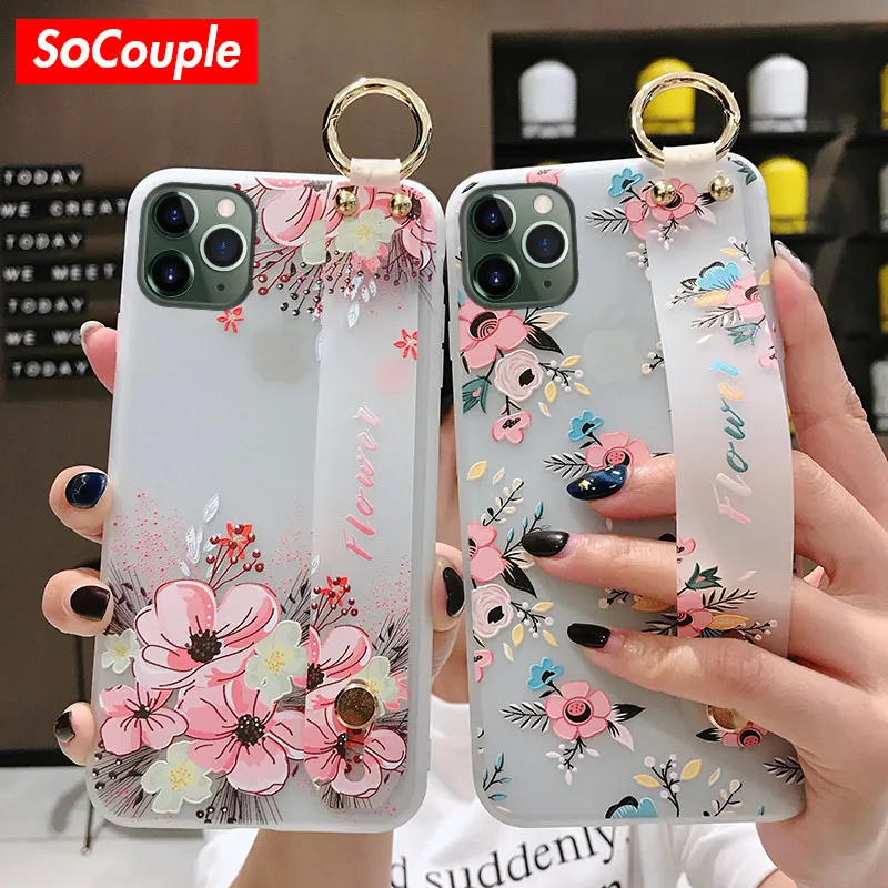 SoCouple Flower Wrist Strap Phone Case For iphone X Xs Case For iphone 7 8 6 6s plus Xs max XR 11 Pro Max Soft TPU Holder Case
SoCouple Flower Wrist Strap Phone Case For iphone X Xs Case For iphone 7 8 6 6s plus Xs max XR 11 Pro Max Soft TPU Holder Case