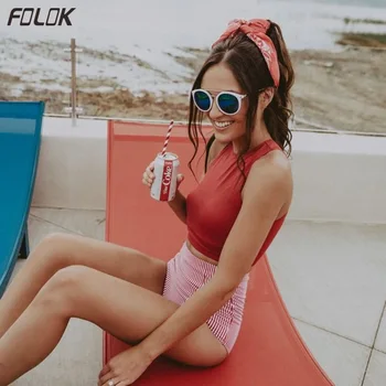 Tankini Women High Waist Bikini 2020 Swimwear Bathing Suit Solid Red Swimsuit Two Pieces Swimming Suit Female Bodysuit Beachwear
Tankini Women High Waist Bikini 2020 Swimwear Bathing Suit Solid Red Swimsuit Two Pieces Swimming Suit Female Bodysuit Beachwear