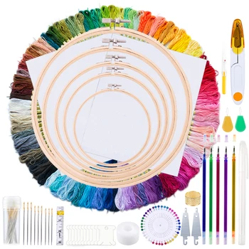 Jiwuo Embroidery Thread Floss Set 100 color Thread With Bamboo Embroidery Circle Set Cross Stich Accessory Set Hot Sale
Jiwuo Embroidery Thread Floss Set 100 color Thread With Bamboo Embroidery Circle Set Cross Stich Accessory Set Hot Sale