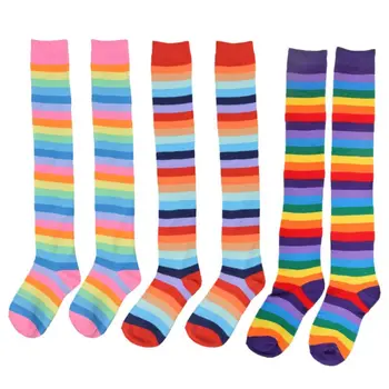 Women Women Girls Cute Mixed Colored Rainbow Striped Long Boot Thigh High Stockings Knitted Over The Knee Socks Acrylic Cotton
Women Women Girls Cute Mixed Colored Rainbow Striped Long Boot Thigh High Stockings Knitted Over The Knee Socks Acrylic Cotton