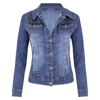 Jeans Autumn Jacket 2020 Women Casual Coat Long Sleeve Pocket Button Denim Jacket Coat Women's Spring Jacket Windbreaker 
Jeans Autumn Jacket 2020 Women Casual Coat Long Sleeve Pocket Button Denim Jacket Coat Women's Spring Jacket Windbreaker