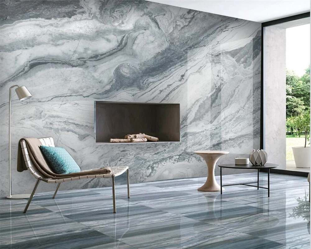 

beibehang Customized modern papier peint high-end fashion blue stone marble bedroom living room decoration painting wallpaper