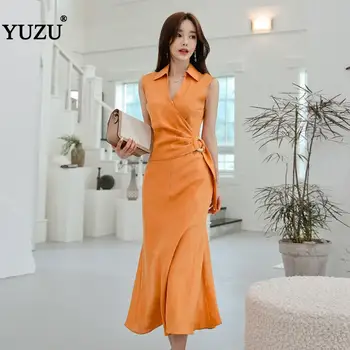 Women Orange Mermaid Shirt Dress Summer 2020 Sleeveless Criss-cross Buckle Draped Waist Long Dresses
Women Orange Mermaid Shirt Dress Summer 2020 Sleeveless Criss-cross Buckle Draped Waist Long Dresses