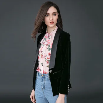 Spring and autumn new women's clothing fashion Office Lady single button long-sleeved waist velvet blazer women's casual jacket
Spring and autumn new women's clothing fashion Office Lady single button long-sleeved waist velvet blazer women's casual jacket