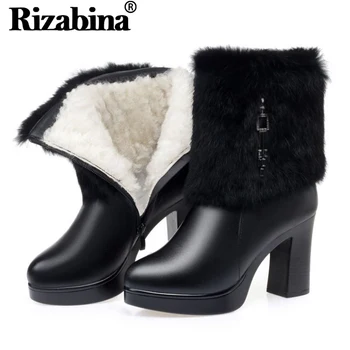 RIZABINA Genuine Leather Women Ankle Boots Platform Zipper High Heels Shoes Winter Keep Warm Plush Women Footwear Size 34-40
RIZABINA Genuine Leather Women Ankle Boots Platform Zipper High Heels Shoes Winter Keep Warm Plush Women Footwear Size 34-40