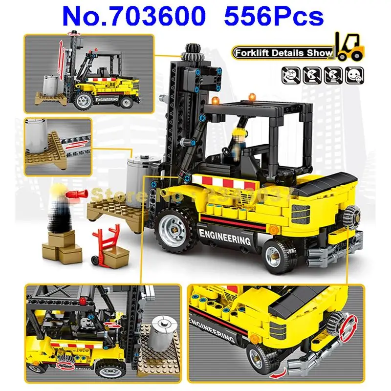 703600 556pcs city engineering construction forklift vehicle technic building blocks Toy
703600 556pcs city engineering construction forklift vehicle technic building blocks Toy