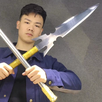 Hand-Forged ancient style lance WUSHU spear Sword Trojan pike ghazi saber manganese steel blade
Hand-Forged ancient style lance WUSHU spear Sword Trojan pike ghazi saber manganese steel blade