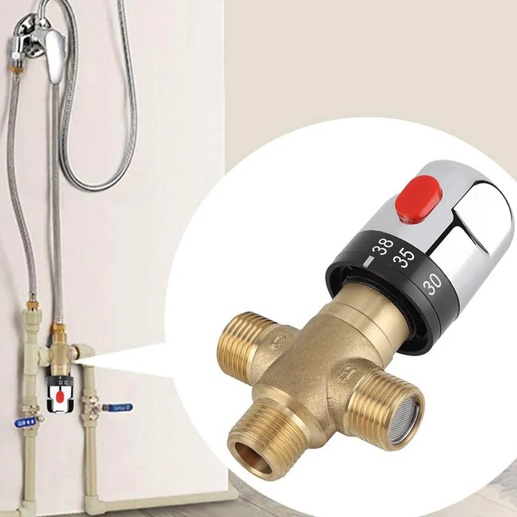 Brass Thermostatic Mixing Valve Bathroom 4-Way Water Temperature Pipe Kitchen Thermostat Control Tool
Brass Thermostatic Mixing Valve Bathroom 4-Way Water Temperature Pipe Kitchen Thermostat Control Tool