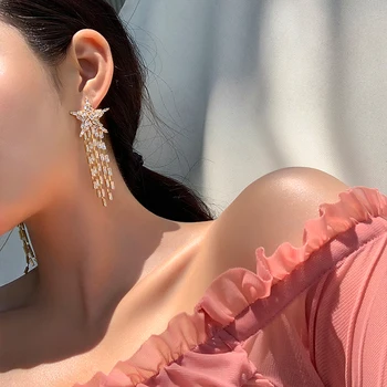 Timeless Wonder Crystal Zirconia Star Tassel Drop Earrings Women Jewelry Gothic Boho Top Runway Designer Trendy Ins Fancy 8043
Timeless Wonder Crystal Zirconia Star Tassel Drop Earrings Women Jewelry Gothic Boho Top Runway Designer Trendy Ins Fancy 8043