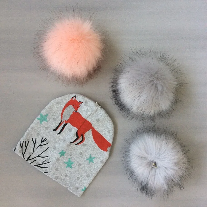 Kids Girls Hats Cat Printing Cotton Pompom Hat For Girls Winter Children Caps Faux Fur Baby Hat Bonnet Kids Girls Hats Cat Printing Cotton Pompom Hat For Girls Winter Children Caps Faux Fur Baby Hat Bonnet
