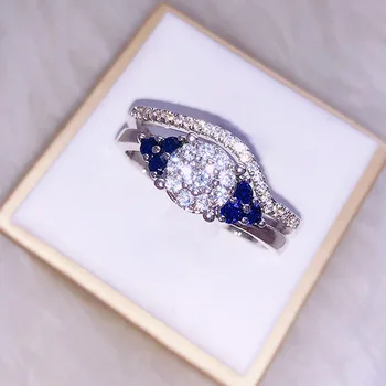 CHAMSS Fashion Blue Gemstone Zircon Engagement Ring Elegant Simple Women's Romantic Birthday Gift
CHAMSS Fashion Blue Gemstone Zircon Engagement Ring Elegant Simple Women's Romantic Birthday Gift