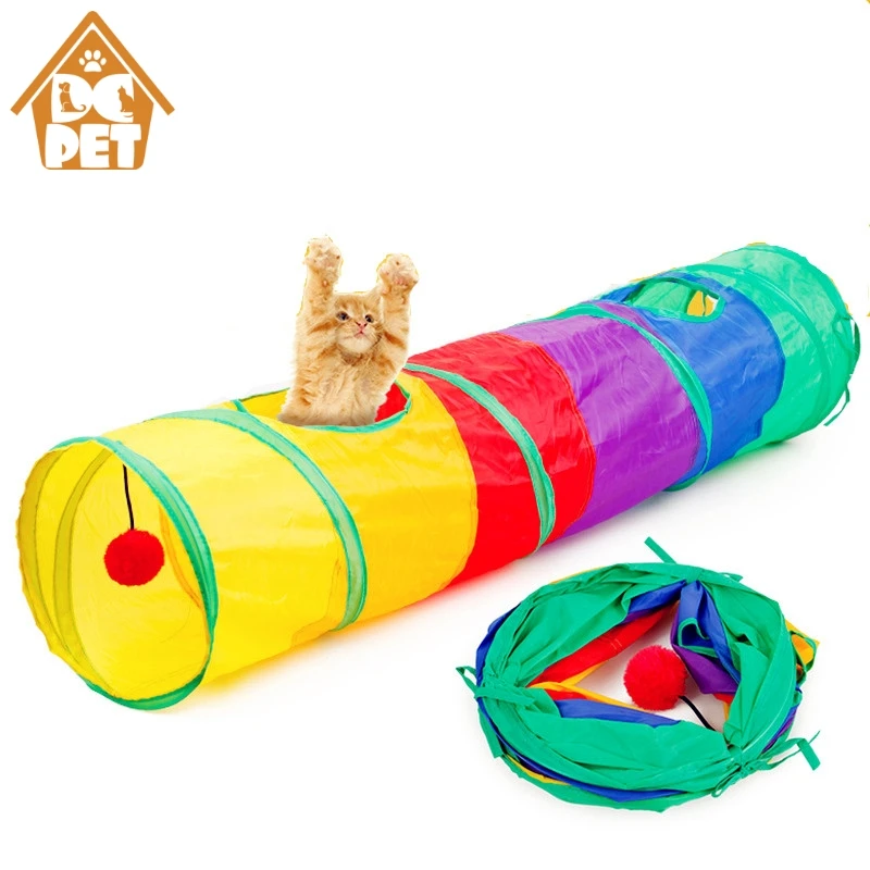Foldable pet Cat Channel toy Rolling Puzzle Rainbow 2 Holes Cat Tunnel play ball Kitten interactive playing Toy for kitten cat
Foldable pet Cat Channel toy Rolling Puzzle Rainbow 2 Holes Cat Tunnel play ball Kitten interactive playing Toy for kitten cat