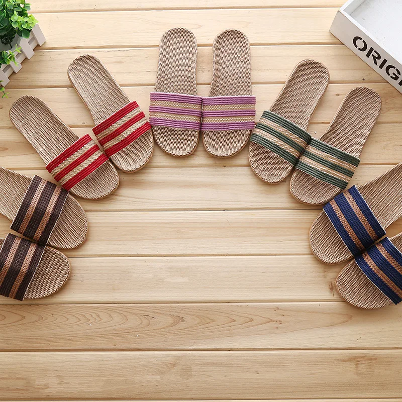 Home Wear-Resistant Leakage Toe Breathable Sweat Absorbing Deodorant Household Couples Women's Men's Linen Slippers Summer Line-
Home Wear-Resistant Leakage Toe Breathable Sweat Absorbing Deodorant Household Couples Women's Men's Linen Slippers Summer Line-