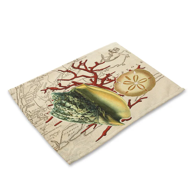 Conch Shell Drink Coaster Marine Pattern Kitchen Placemat Dining Table Mat Cotton Linen Pad Bowl Cup Mat 42*32cm
Conch Shell Drink Coaster Marine Pattern Kitchen Placemat Dining Table Mat Cotton Linen Pad Bowl Cup Mat 42*32cm