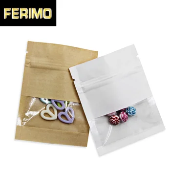 100pcs/Lot Zip Lock Grip Seal Sample Package Bag with Plastic Window for Snacks Candy Wrapping Resealable Kraft Paper Pouch Bags
100pcs/Lot Zip Lock Grip Seal Sample Package Bag with Plastic Window for Snacks Candy Wrapping Resealable Kraft Paper Pouch Bags