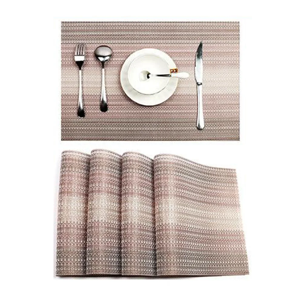 1PC Quality Colors Gradient Euro Exquisite PVC Placemats Woven Vinyl Placemat For Dining Table Heat Resistant Table Mat Wipeable
1PC Quality Colors Gradient Euro Exquisite PVC Placemats Woven Vinyl Placemat For Dining Table Heat Resistant Table Mat Wipeable
